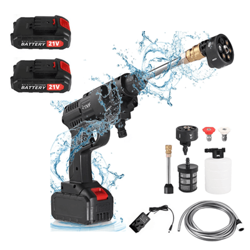 1500W Cordless High Pressure Washer with 2 Batteries and Charger