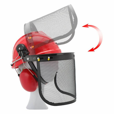 Professional Adjustable Helmet With Ear Defenders and safety Mesh Visor