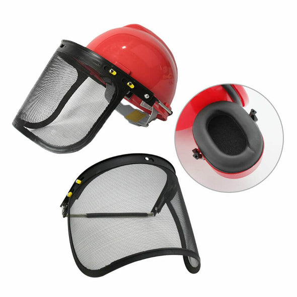 Professional Adjustable Helmet With Ear Defenders and safety Mesh Visor